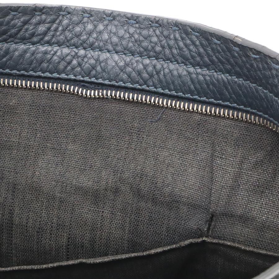 FENDI フェンディ カルラ セレリア トートバッグ ショルダーバッグ セミショルダー レザー ネイビー 紺 シルバー金具 ストラップ欠品 | FENDI | 07