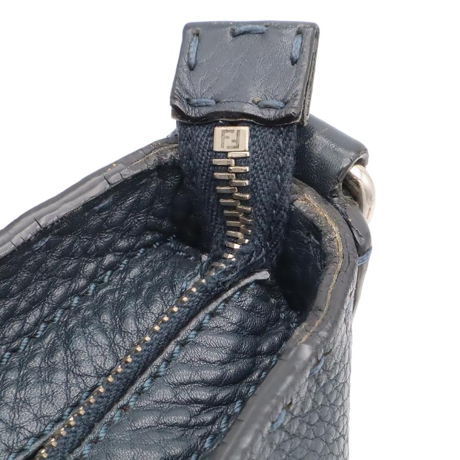 FENDI フェンディ カルラ セレリア トートバッグ ショルダーバッグ セミショルダー レザー ネイビー 紺 シルバー金具 ストラップ欠品 | FENDI | 08