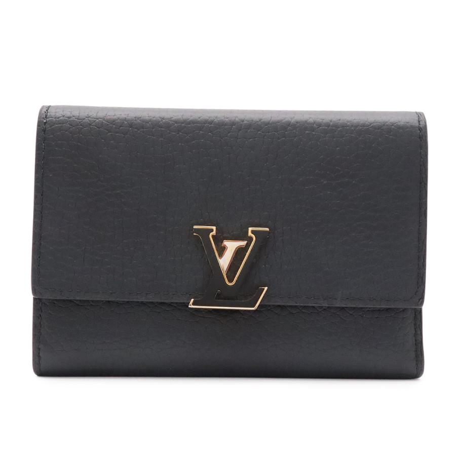 LOUIS VUITTON ルイ ヴィトン ポルトフォイユ カプシーヌ コンパクト 3つ折財布 三つ折り財布 トリヨンレザー ノワール 黒 ホットピンク | LOUIS VUITTON