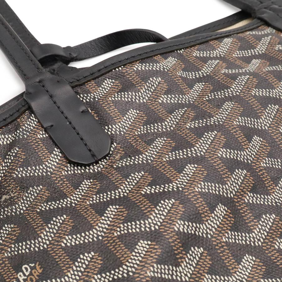 GOYARD ゴヤール サンルイPM トートバッグ ショルダーバッグ コーティングキャンバス PVC レザー ブラック 黒 ホワイト 白 ポーチ付き | GOYARD | 04