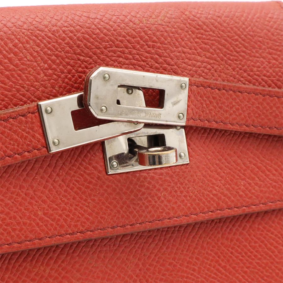 HERMES エルメス ケリーウォレット フラッグ 2つ折長財布 二つ折り バイカラー ヴォーエプソン コライユ フラミンゴ シルバー金具 | HERMES | 02