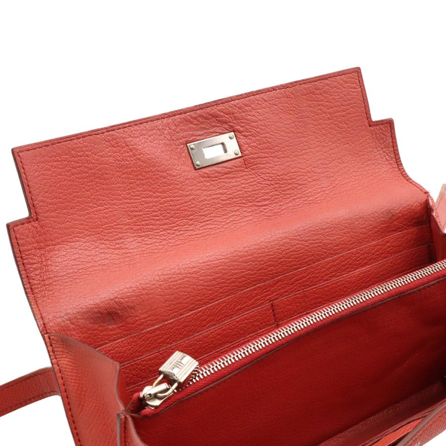 HERMES エルメス ケリーウォレット フラッグ 2つ折長財布 二つ折り バイカラー ヴォーエプソン コライユ フラミンゴ シルバー金具 | HERMES | 03