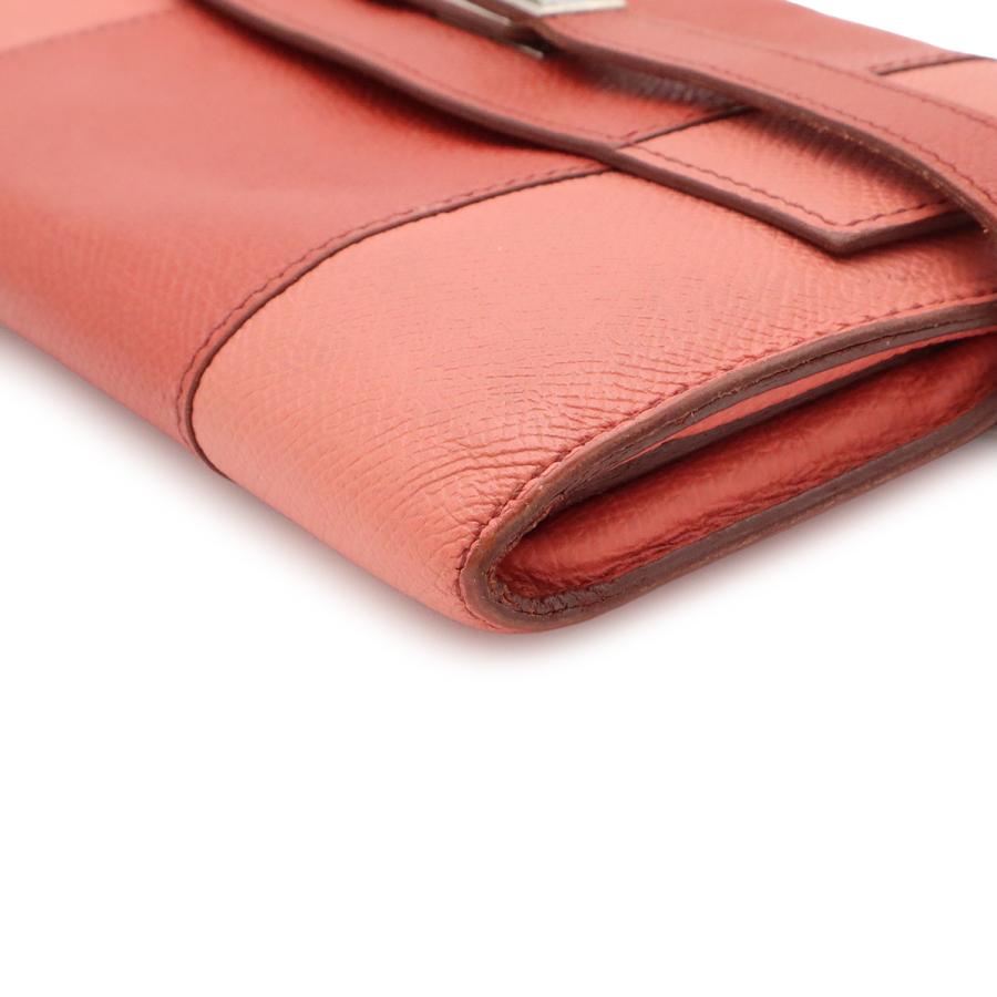 HERMES エルメス ケリーウォレット フラッグ 2つ折長財布 二つ折り バイカラー ヴォーエプソン コライユ フラミンゴ シルバー金具 | HERMES | 08