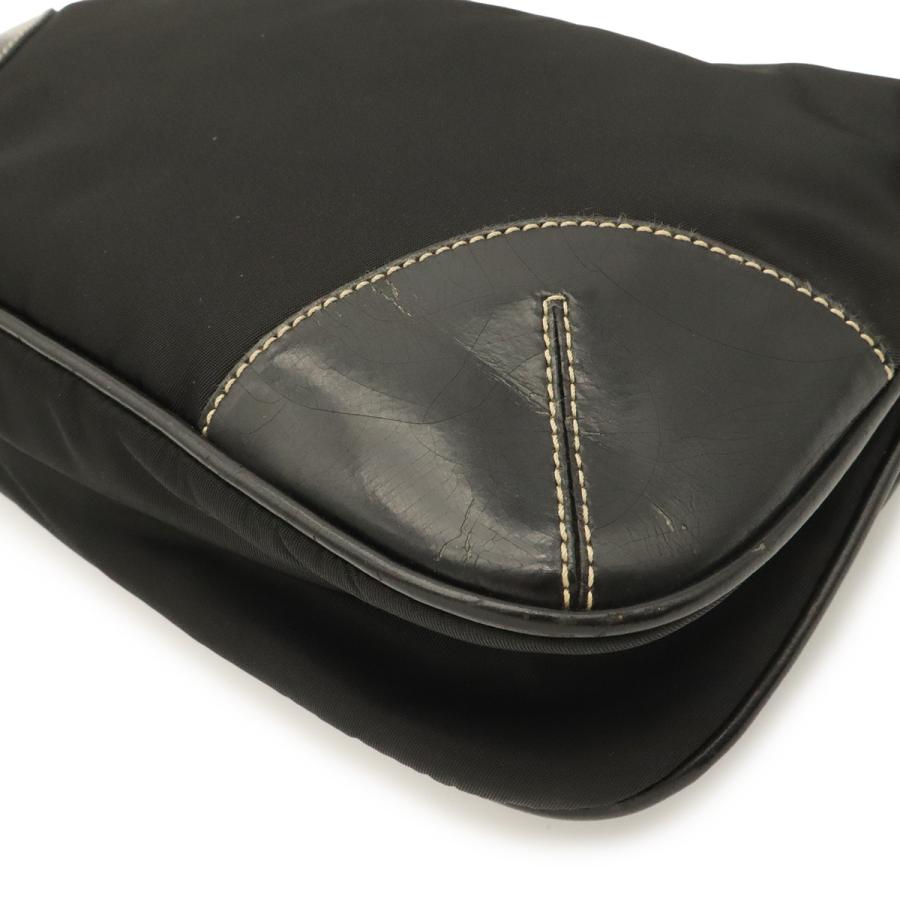 PRADA プラダ TESSUTO LIGHT ショルダーバッグ ワンショルダー セミショルダー 肩掛け ナイロン レザー NERO ブラック シルバー金具 | PRADA | 02