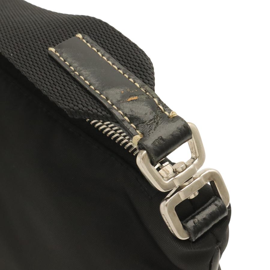 PRADA プラダ TESSUTO LIGHT ショルダーバッグ ワンショルダー セミショルダー 肩掛け ナイロン レザー NERO ブラック シルバー金具 | PRADA | 04