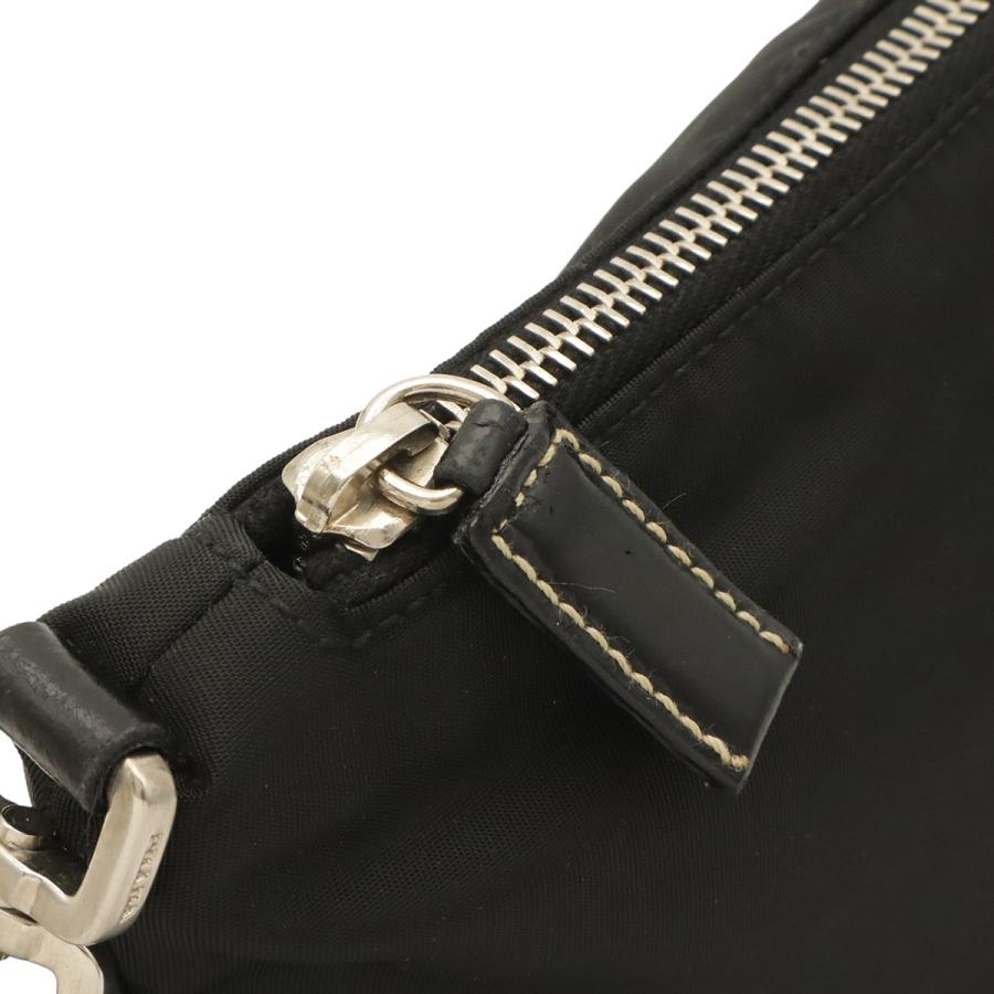 PRADA プラダ TESSUTO LIGHT ショルダーバッグ ワンショルダー セミショルダー 肩掛け ナイロン レザー NERO ブラック シルバー金具 | PRADA | 05