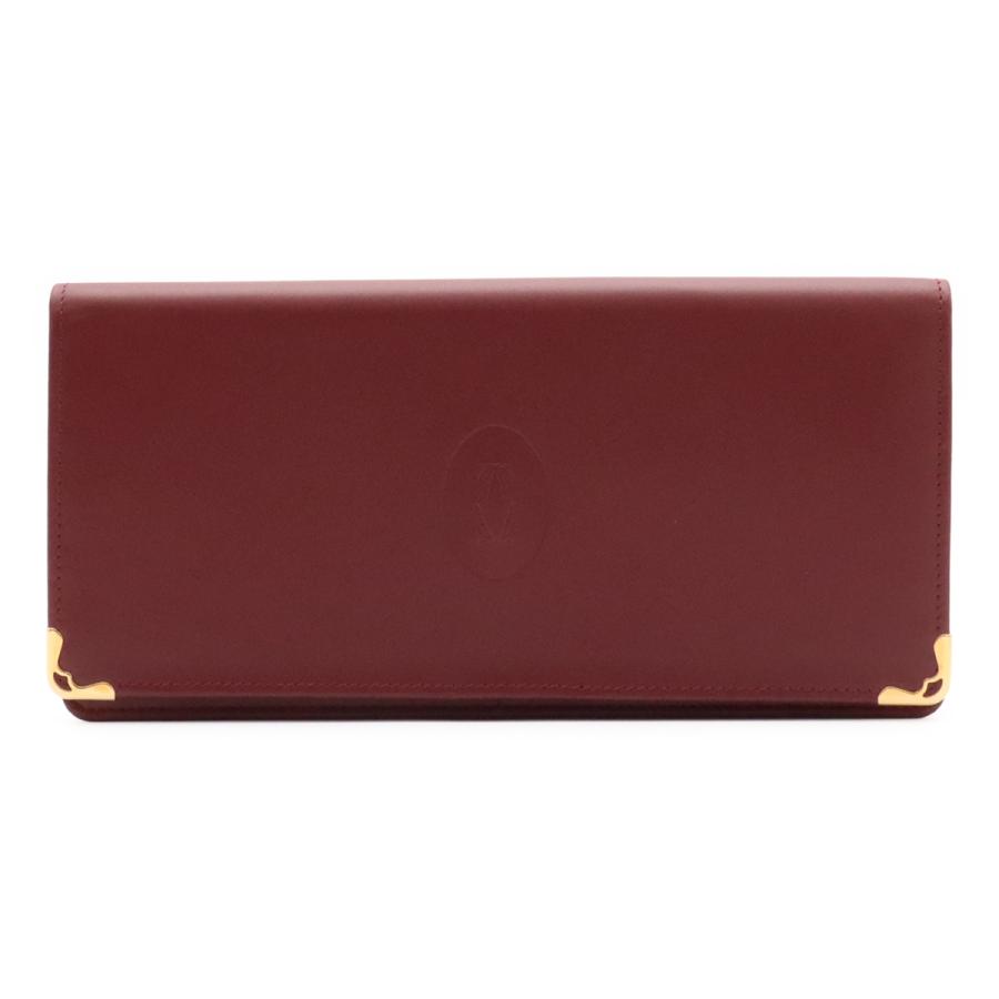 Cartier カルティエ マスト ドゥ カルティエ マストライン 2つ折長財布 二つ折り長財布 カーフ ボルドー ゴールド金具 L3000466 | Cartier