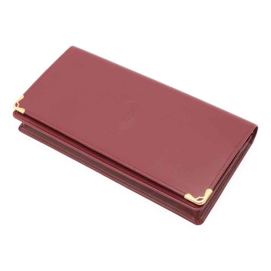 Cartier カルティエ マスト ドゥ カルティエ マストライン 2つ折長財布 二つ折り長財布 カーフ ボルドー ゴールド金具 L3000466 | Cartier | 01