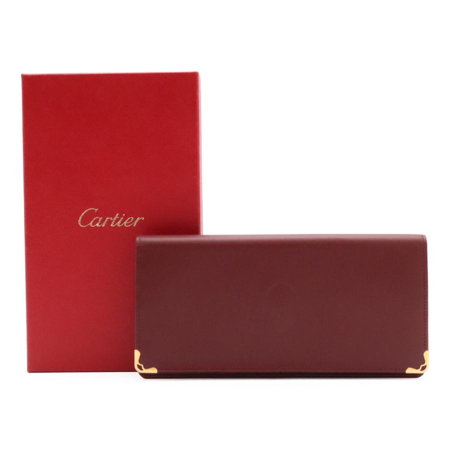 Cartier カルティエ マスト ドゥ カルティエ マストライン 2つ折長財布 二つ折り長財布 カーフ ボルドー ゴールド金具 L3000466 | Cartier | 06