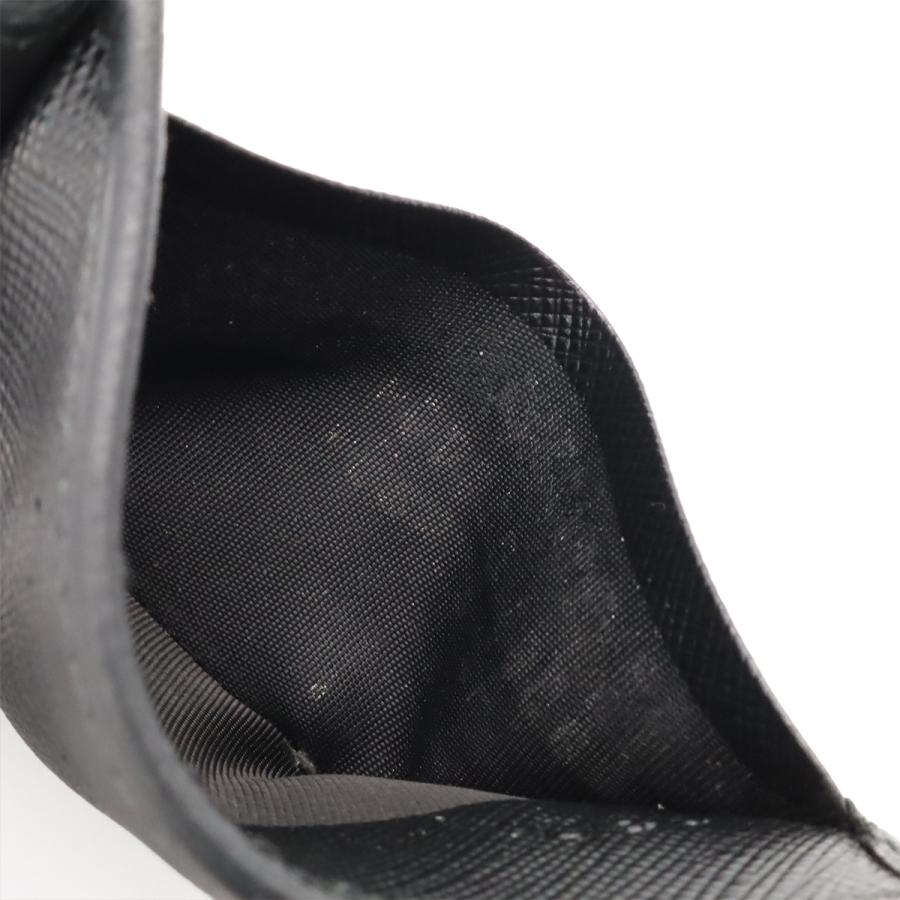 PRADA プラダ トライアングルロゴ 2つ折札入れ 二つ折り財布 マネークリップ式 ビルクリップ レザー NERO 黒 ブラック シルバー金具 | PRADA | 06