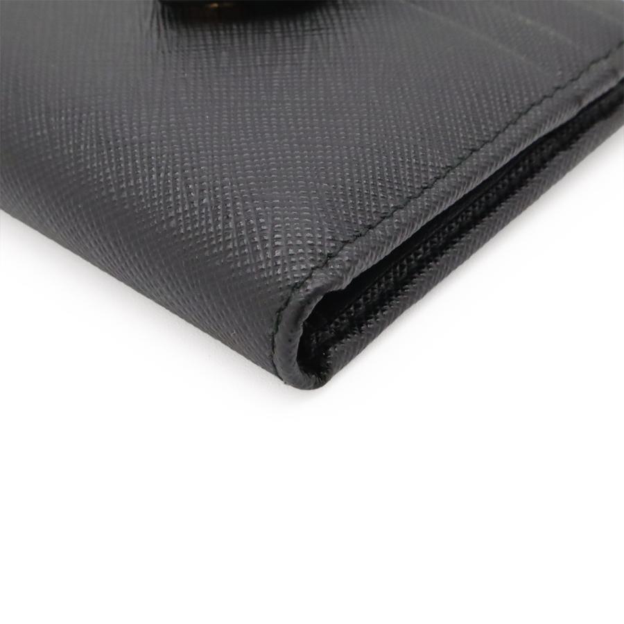 PRADA プラダ トライアングルロゴ コンパクトウォレット 2つ折財布 二つ折り財布 レザー NERO 黒 ブラック ゴールド金具 1ML047 | PRADA | 02
