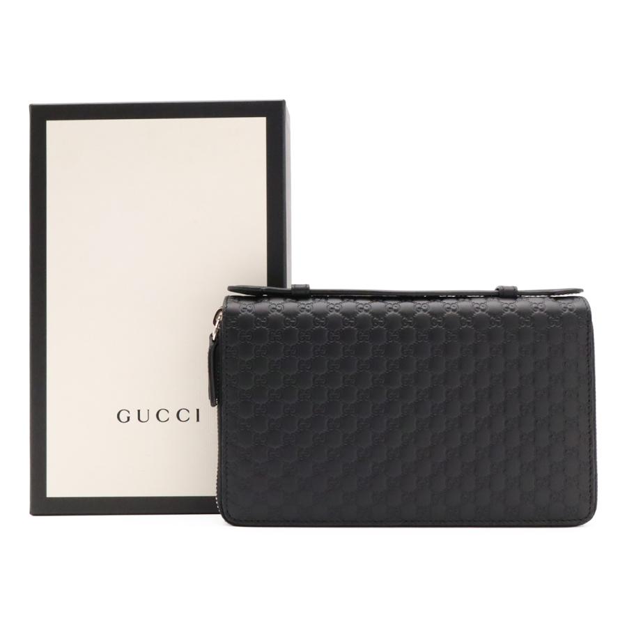 GUCCI グッチ マイクログッチシマ トラベルケース クラッチバッグ セカンドバッグ オーガナイザー 長財布 レザー ブラック | GUCCI | 08