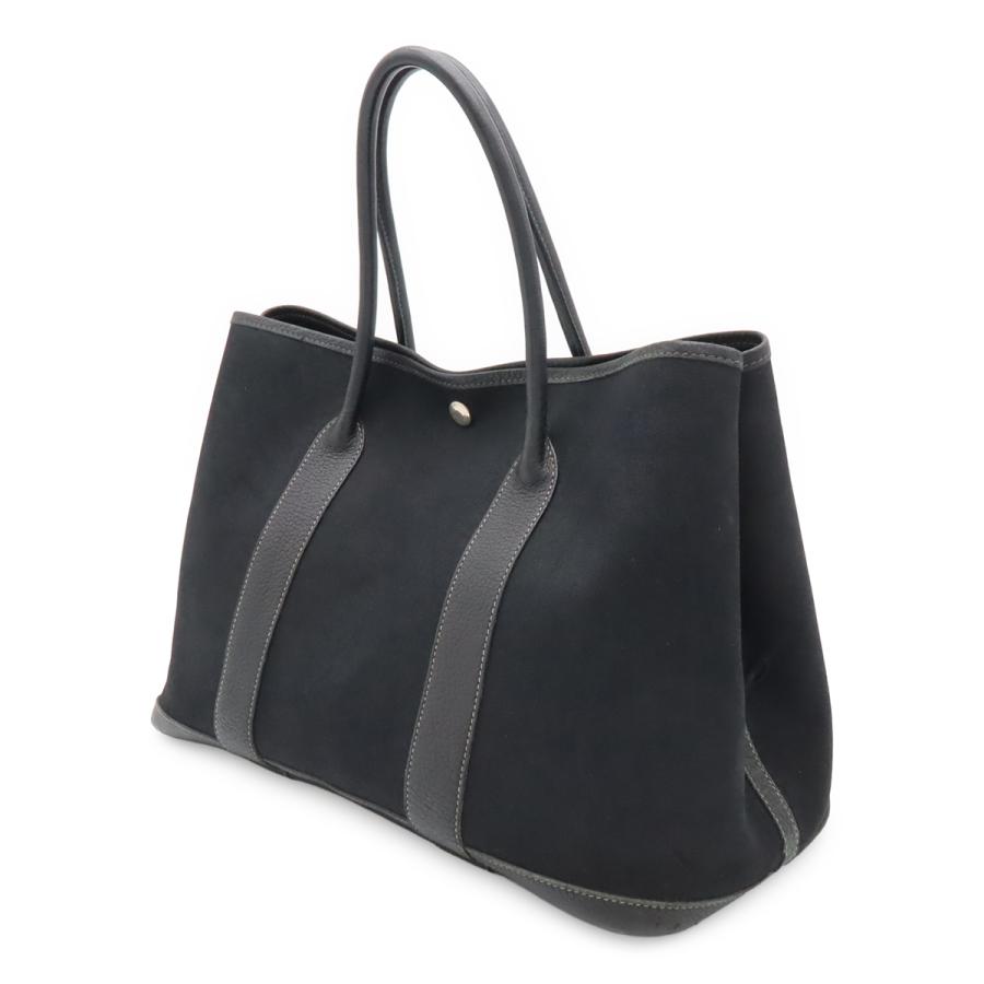 HERMES エルメス ガーデンパーティPM トートバッグ ショルダーバッグ トワルオフィシエ レザー ブラック 黒 □G刻印 | HERMES | 01