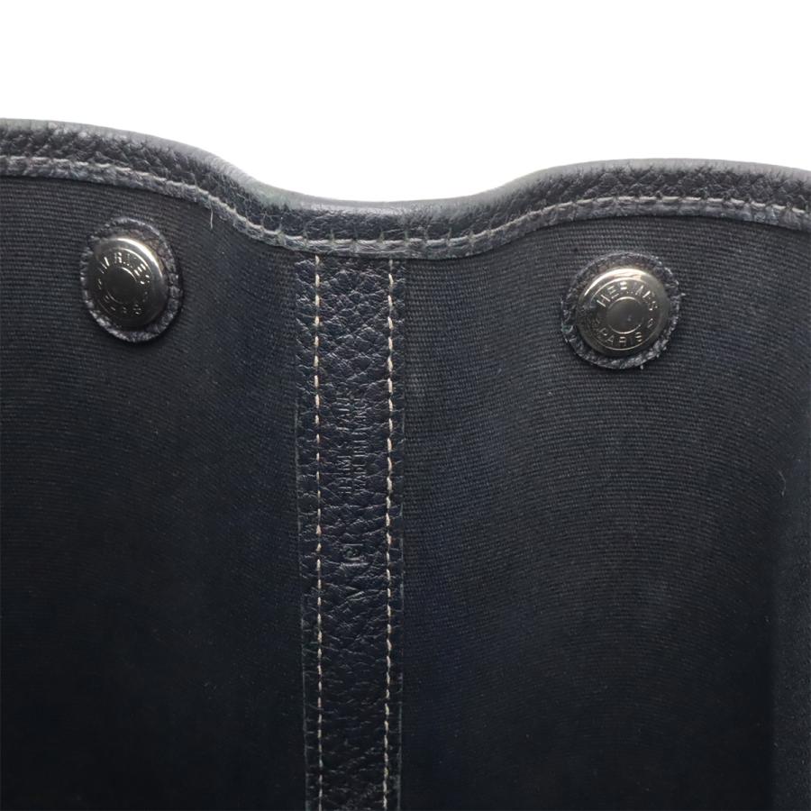 HERMES エルメス ガーデンパーティPM トートバッグ ショルダーバッグ トワルオフィシエ レザー ブラック 黒 □G刻印 | HERMES | 05