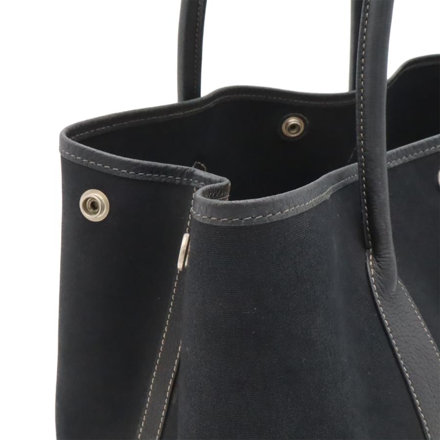 HERMES エルメス ガーデンパーティPM トートバッグ ショルダーバッグ トワルオフィシエ レザー ブラック 黒 □G刻印 | HERMES | 06