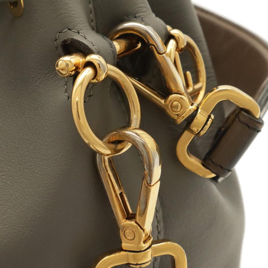 FENDI フェンディ モントレゾール FFロゴ ズッカ バケットバッグ ショルダーバッグ 巾着バッグ 2WAY ハンドバッグ レザー グレー | FENDI | 04