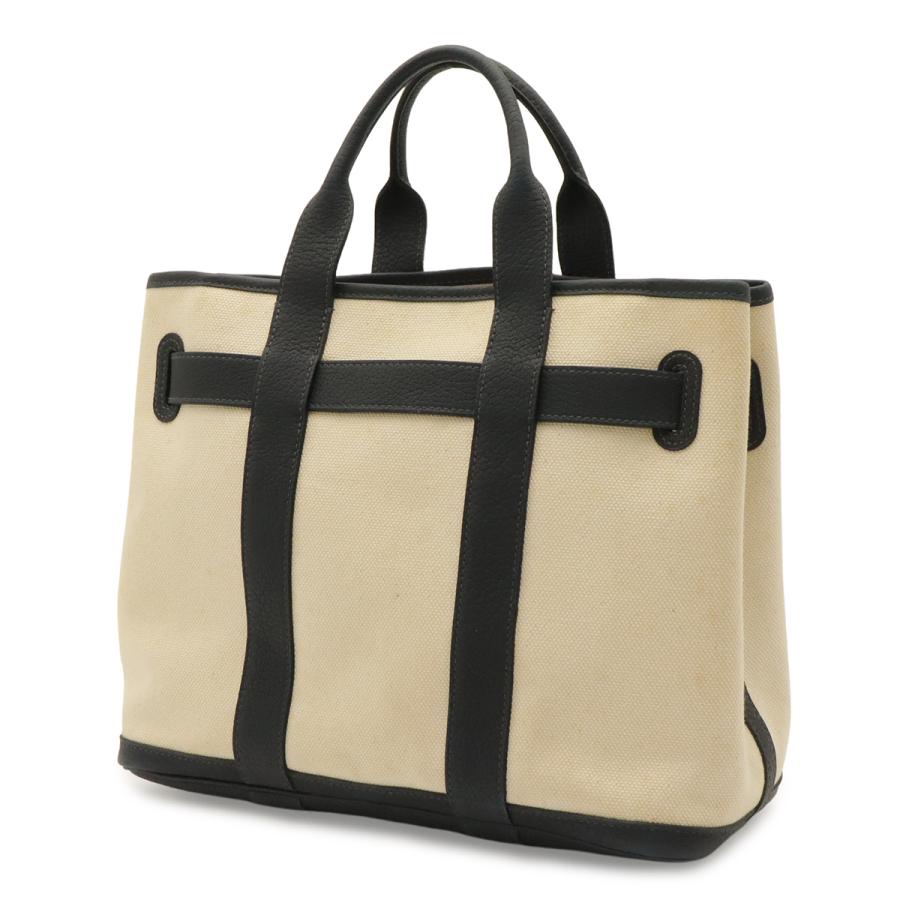 HERMES エルメス プティット サンチュールPM トートPM トートバッグ ハンドバッグ キャンバス レザー ナチュラル ネイビー シルバー金具 | HERMES | 01