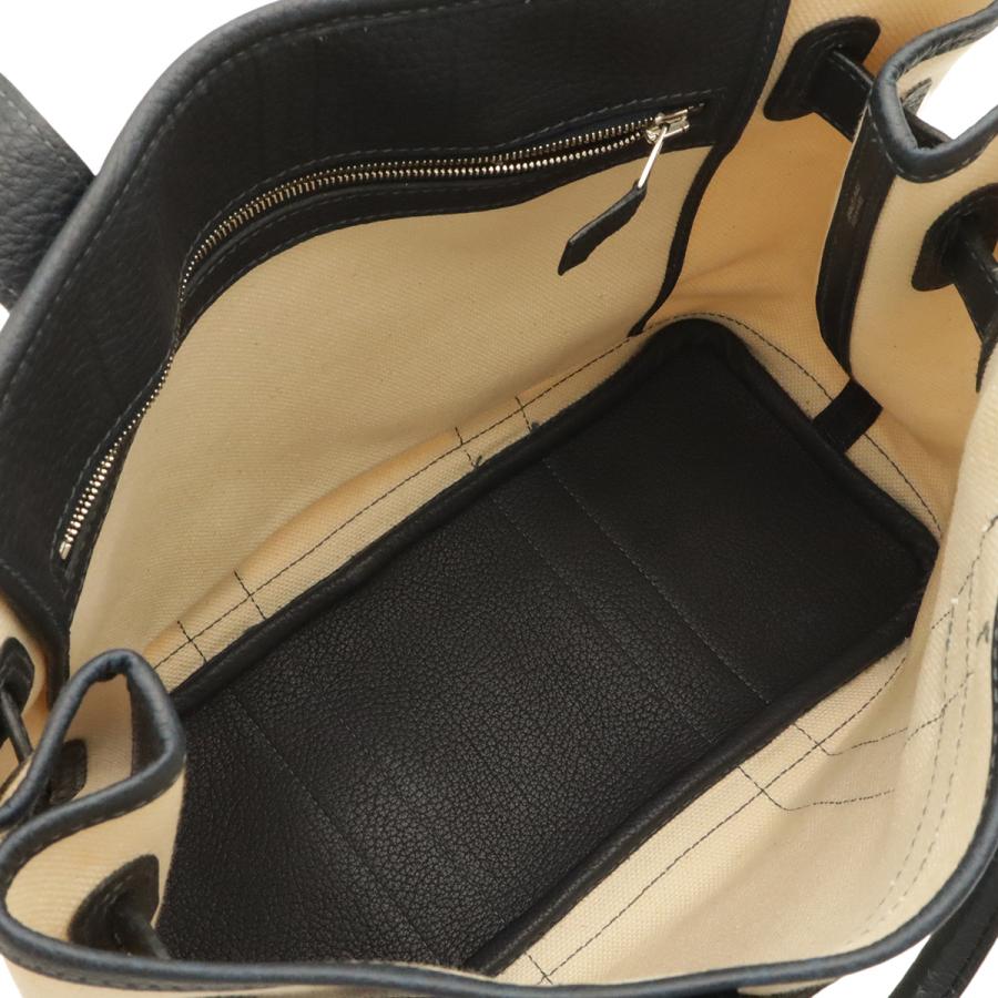 HERMES エルメス プティット サンチュールPM トートPM トートバッグ ハンドバッグ キャンバス レザー ナチュラル ネイビー シルバー金具 | HERMES | 04