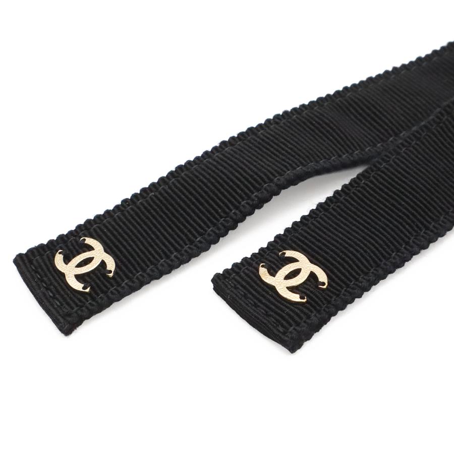 CHANEL シャネル ココマーク チェーンベルト グログラン リボン ブラック 黒 ゴールド金具 Sサイズ G20C | CHANEL | 01