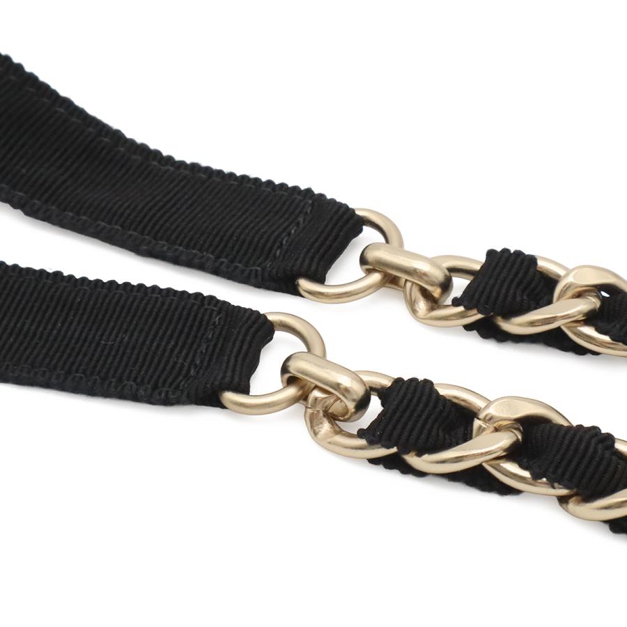 CHANEL シャネル ココマーク チェーンベルト グログラン リボン ブラック 黒 ゴールド金具 Sサイズ G20C | CHANEL | 02