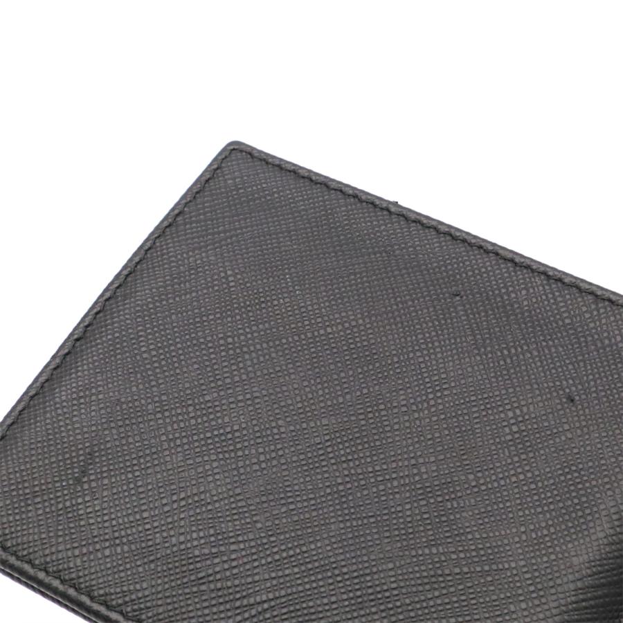 PRADA プラダ トライアングルロゴ 2つ折札入れ 二つ折り財布 マネークリップ式 ビルクリップ レザー NERO 黒 ブラック シルバー金具 | PRADA | 04