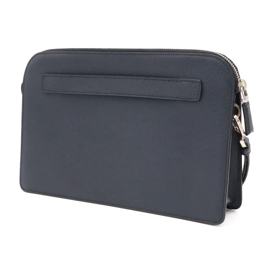 PRADA プラダ PORTER ポーター コラボ サフィアーノ クラッチバッグ セカンドバッグ レザー ネイビー 紺 シルバー金具 2VF056 | PORTER | 01