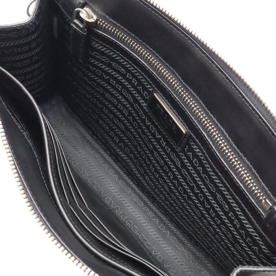 PRADA プラダ PORTER ポーター コラボ サフィアーノ クラッチバッグ セカンドバッグ レザー ネイビー 紺 シルバー金具 2VF056 | PORTER | 08