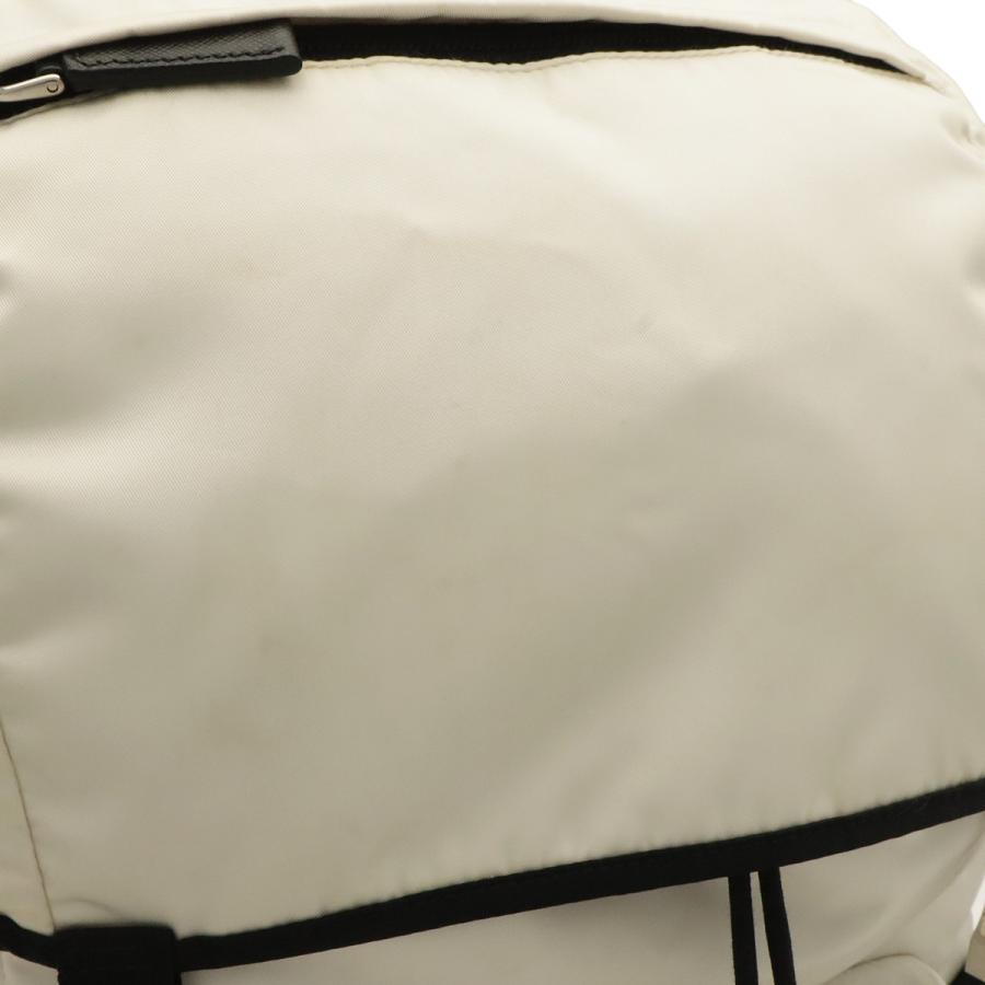 PRADA プラダ バックパック リュックサック デイパック ナイロン レザー BIANCO 白 ホワイト シルバー金具 国内ブティック購入品 2VZ135 | PRADA | 03