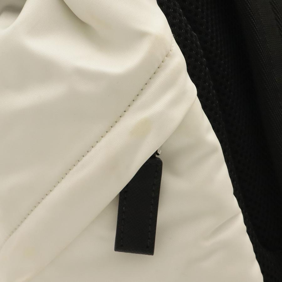 PRADA プラダ バックパック リュックサック デイパック ナイロン レザー BIANCO 白 ホワイト シルバー金具 国内ブティック購入品 2VZ135 | PRADA | 04