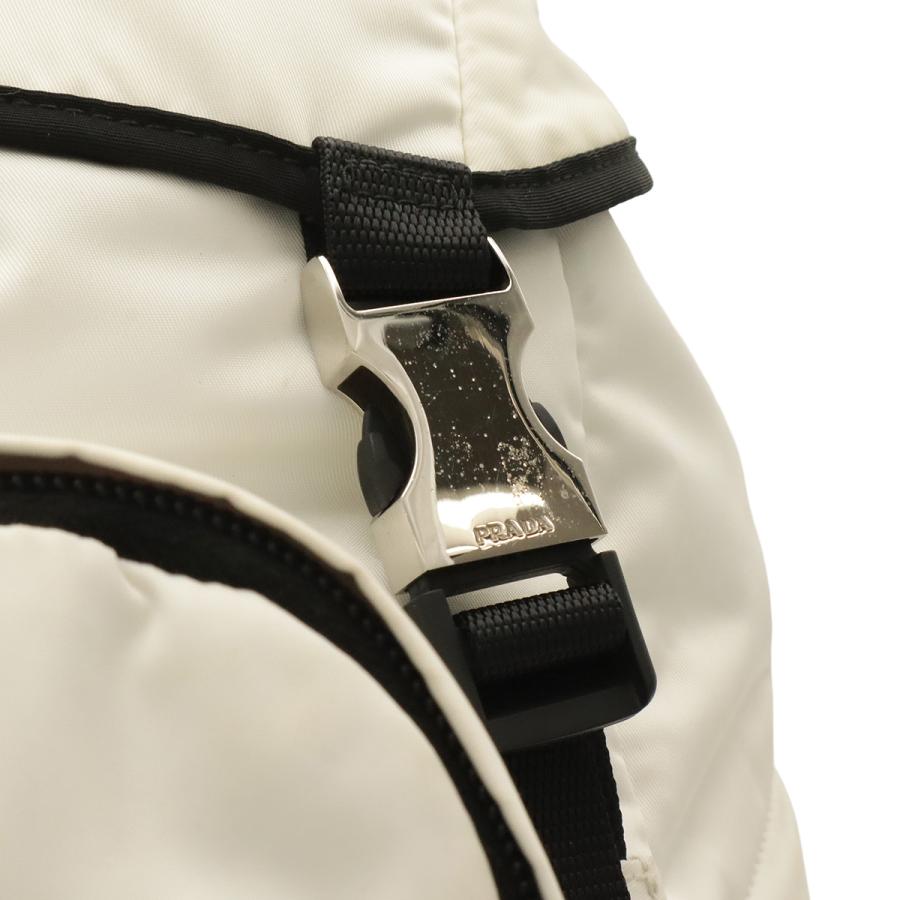 PRADA プラダ バックパック リュックサック デイパック ナイロン レザー BIANCO 白 ホワイト シルバー金具 国内ブティック購入品 2VZ135 | PRADA | 05