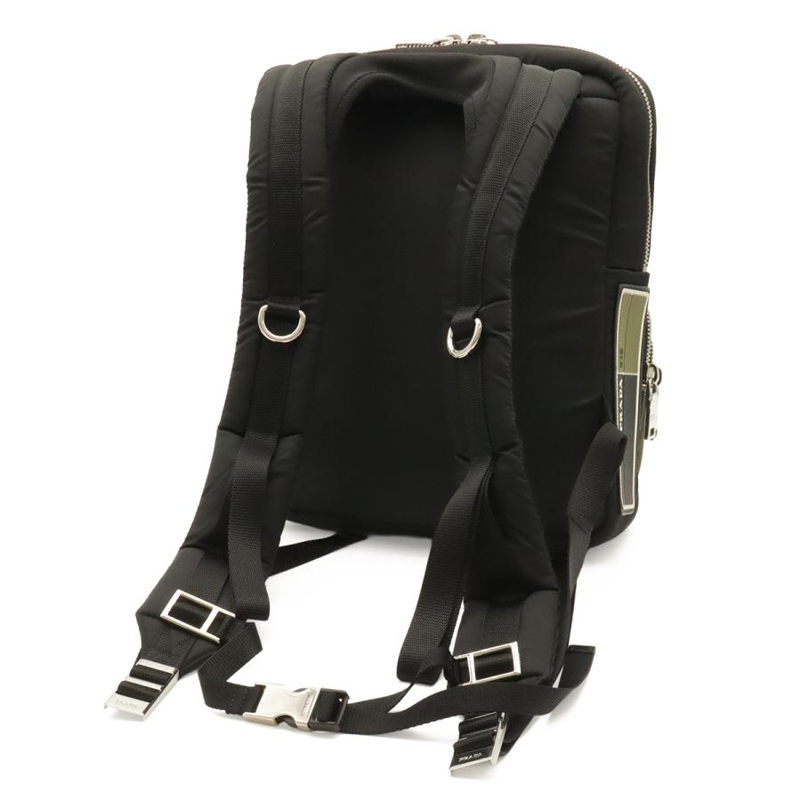 PRADA プラダ TESSUTO POCKET ラバーロゴ バックパック リュックサック デイパック ナイロン NERO ブラック カーキグリーン シルバー金具 | PRADA | 01