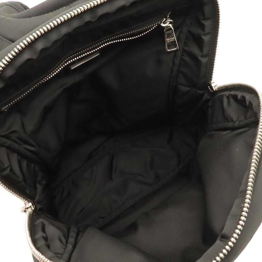 PRADA プラダ TESSUTO POCKET ラバーロゴ バックパック リュックサック デイパック ナイロン NERO ブラック カーキグリーン シルバー金具 | PRADA | 05