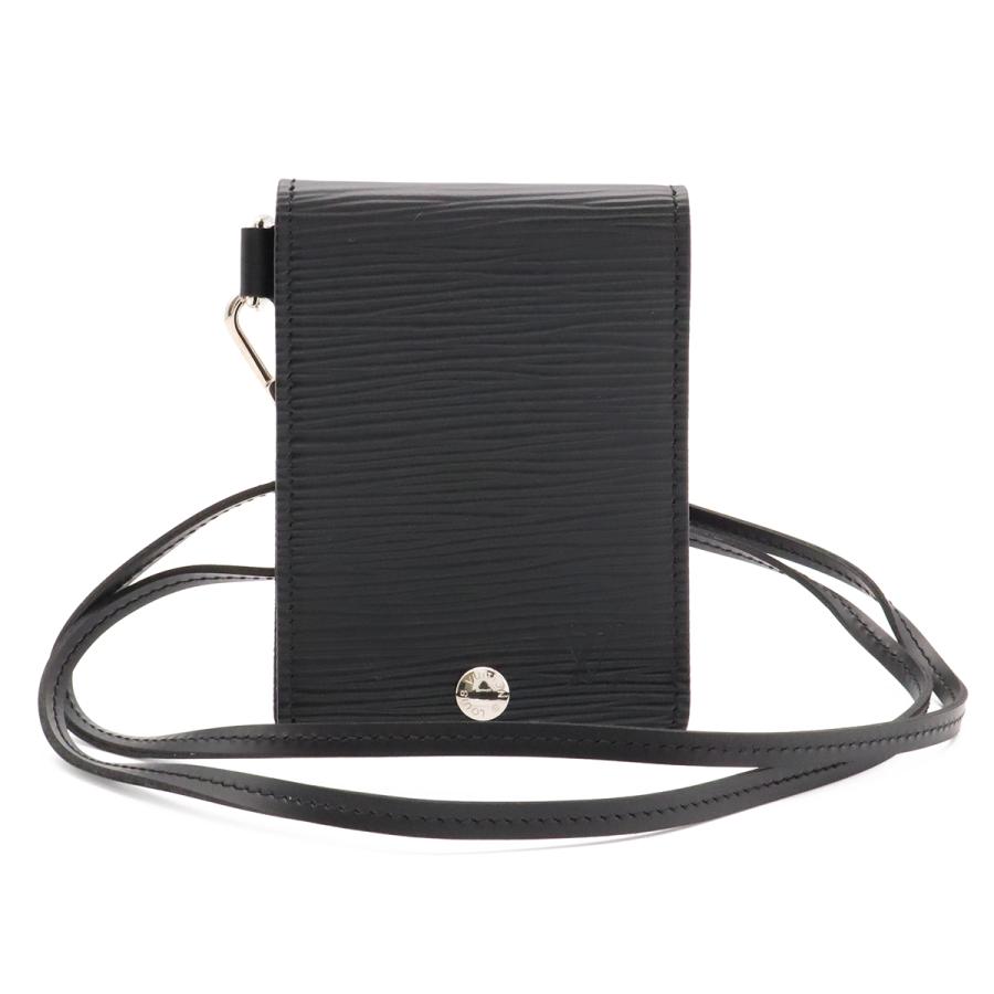 LOUIS VUITTON ルイ ヴィトン エピ ポルトカルトID バンドリエール パスケース カードケース 定期入れ ノワール 黒 ネックストラップ付き | LOUIS VUITTON