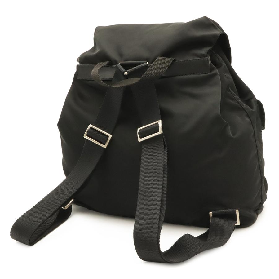 PRADA プラダ トライアングルロゴ バックパック リュックサック デイパック ナイロン レザー NERO 黒 ブラック シルバー金具 | PRADA | 01