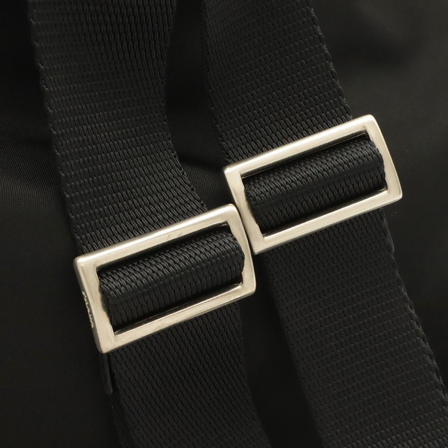 PRADA プラダ トライアングルロゴ バックパック リュックサック デイパック ナイロン レザー NERO 黒 ブラック シルバー金具 | PRADA | 03
