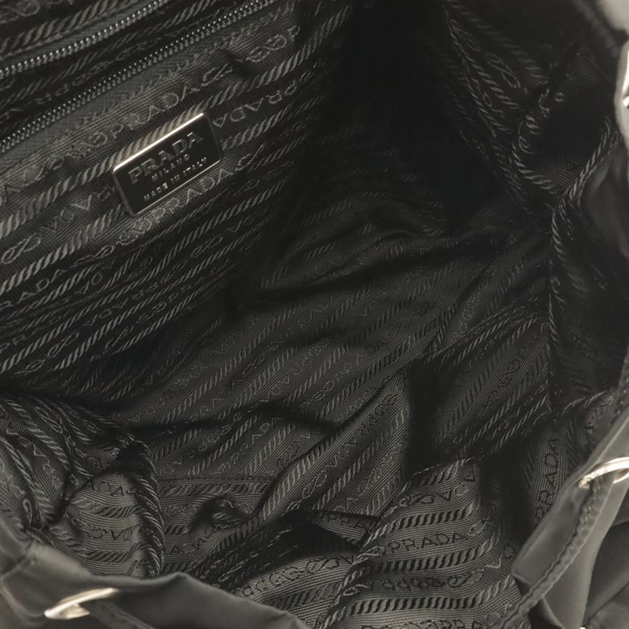 PRADA プラダ トライアングルロゴ バックパック リュックサック デイパック ナイロン レザー NERO 黒 ブラック シルバー金具 | PRADA | 05