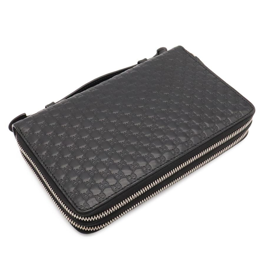 GUCCI グッチ マイクログッチシマ トラベルケース クラッチバッグ セカンドバッグ オーガナイザー 長財布 レザー ブラック | GUCCI | 01