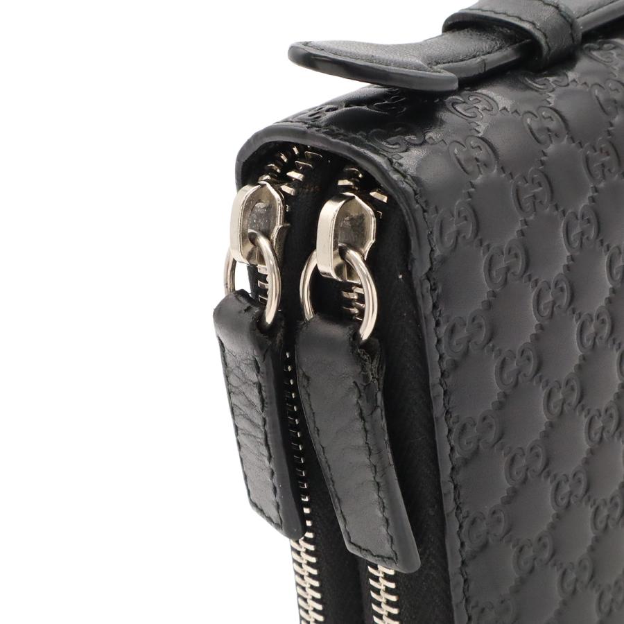 GUCCI グッチ マイクログッチシマ トラベルケース クラッチバッグ セカンドバッグ オーガナイザー 長財布 レザー ブラック | GUCCI | 04