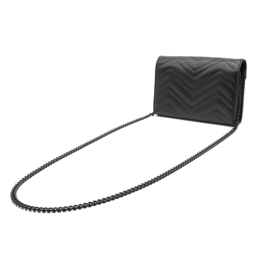 GUCCI グッチ GGマーモント ショルダーバッグ チェーンバッグ チェーンウォレット 2WAY クラッチバッグ キルティングレザー ブラック | GUCCI | 01