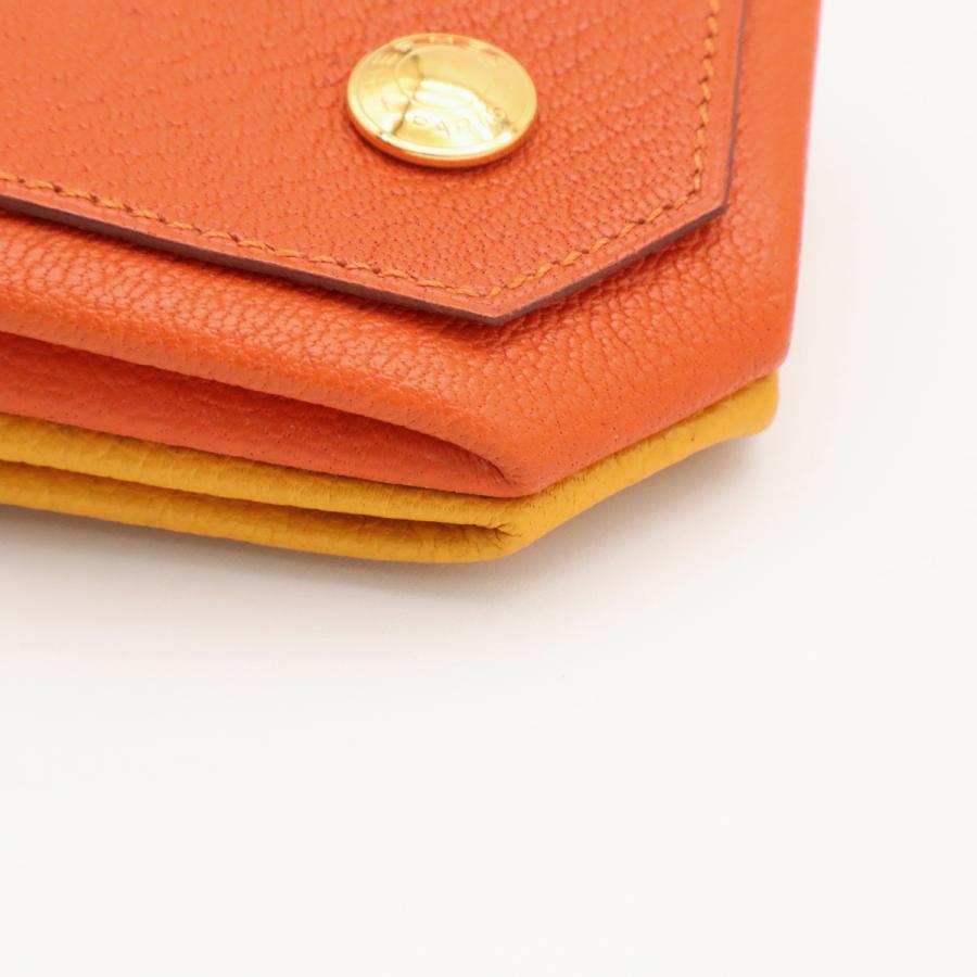 HERMES エルメス ル ヴァンキャトル ルヴァンキャトル ダブルフェイス コインケース 小銭入れ コインパース レザー オレンジ マスタード | HERMES | 02