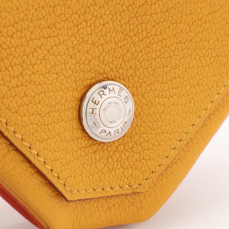 HERMES エルメス ル ヴァンキャトル ルヴァンキャトル ダブルフェイス コインケース 小銭入れ コインパース レザー オレンジ マスタード | HERMES | 03
