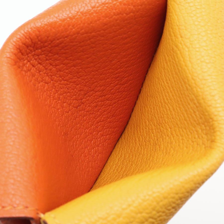 HERMES エルメス ル ヴァンキャトル ルヴァンキャトル ダブルフェイス コインケース 小銭入れ コインパース レザー オレンジ マスタード | HERMES | 06