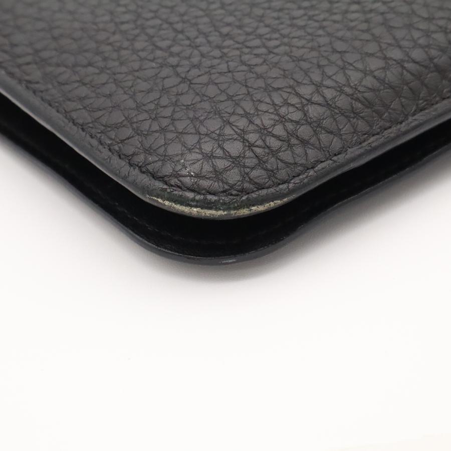 HERMES エルメス ドゴンデュオ ドゴンGM 2つ折長財布 二つ折り長財布 トゴ レザー ブラック 黒 シルバー金具 コインケース付き D刻印 | HERMES | 02