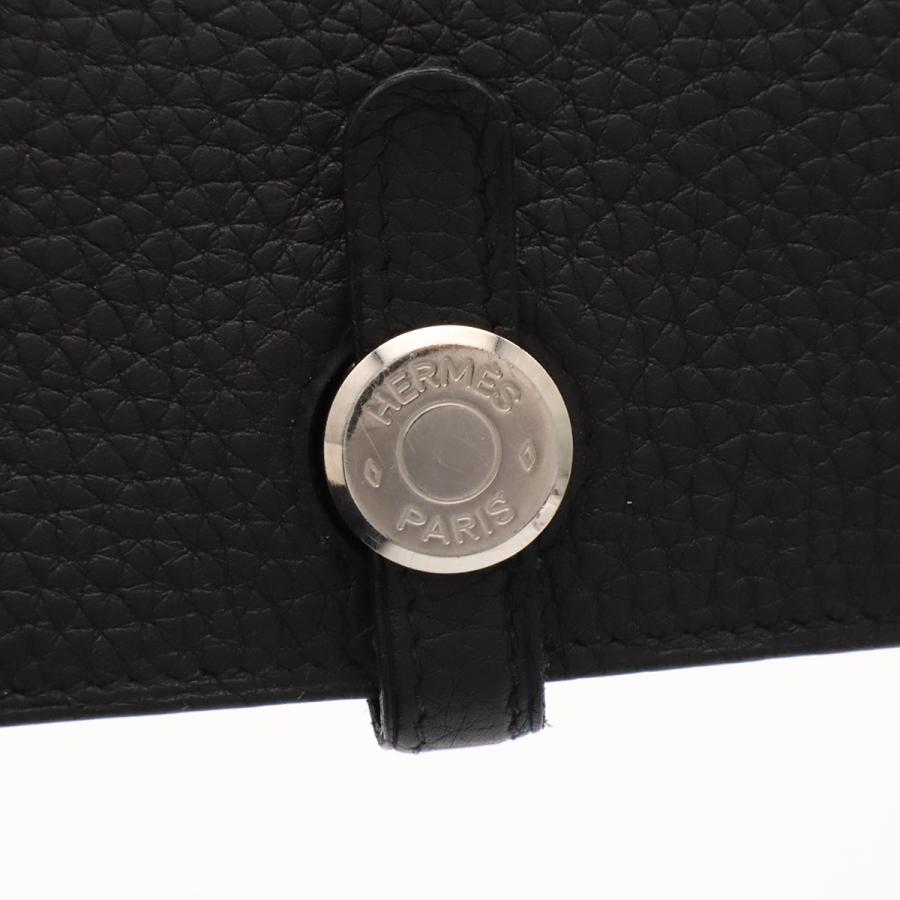 HERMES エルメス ドゴンデュオ ドゴンGM 2つ折長財布 二つ折り長財布 トゴ レザー ブラック 黒 シルバー金具 コインケース付き D刻印 | HERMES | 03