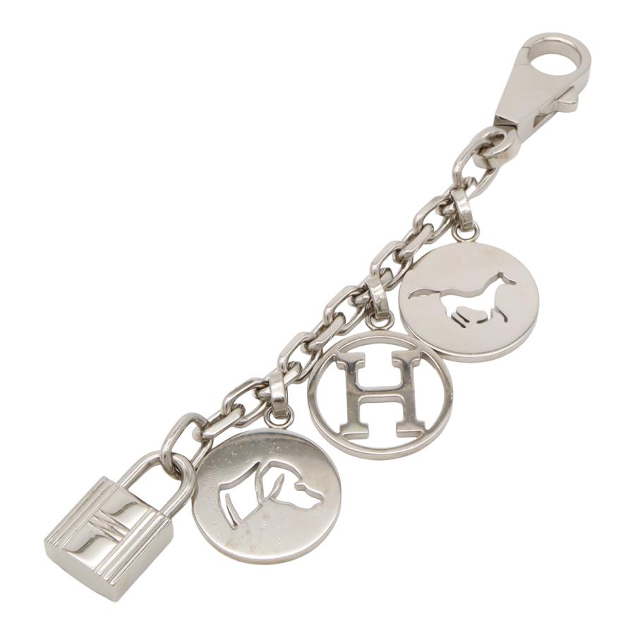 HERMES エルメス アミュレット4 ブルロック バッグチャーム カデナ 馬 犬 Hロゴ キーホルダー キーフック メタル シルバー | HERMES