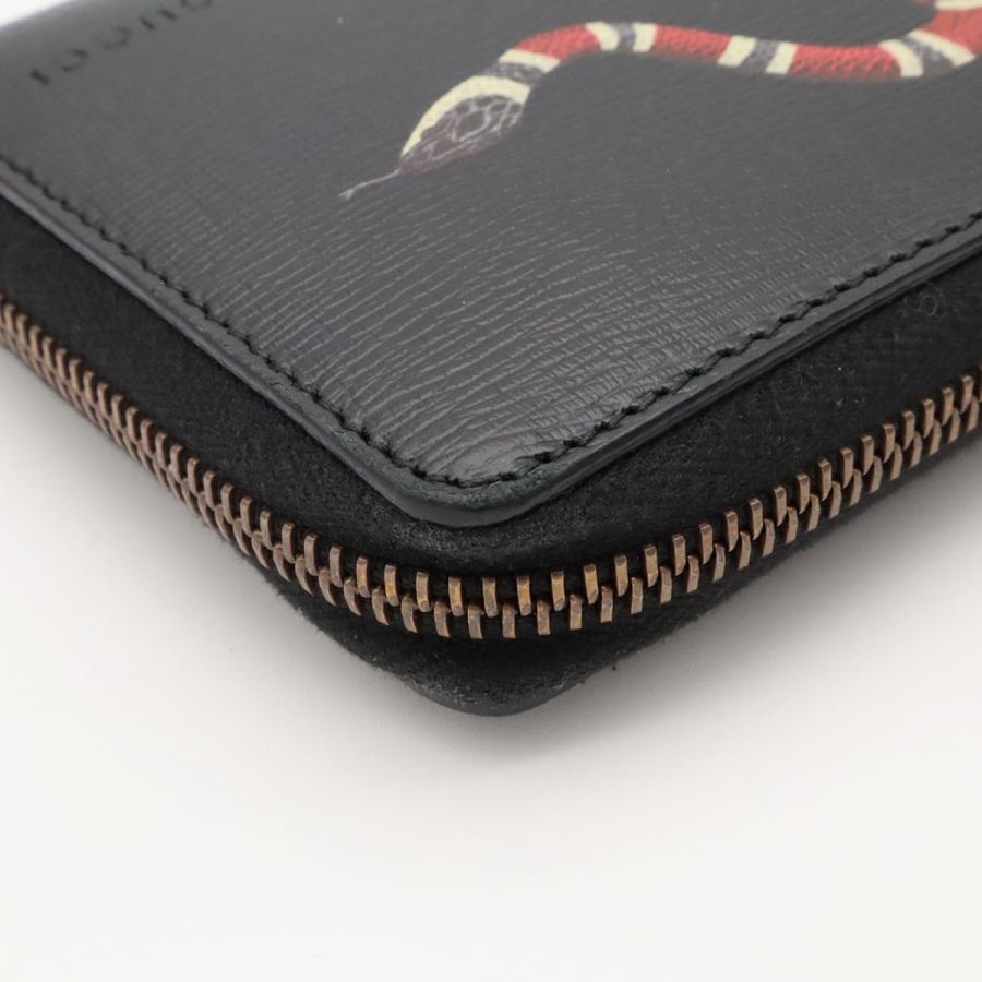 GUCCI グッチ ジップアラウンドウォレット ラウンドファスナー 長財布 スネーク 蛇 コーティングレザー ブラック 黒 レッド 451273 | GUCCI | 02