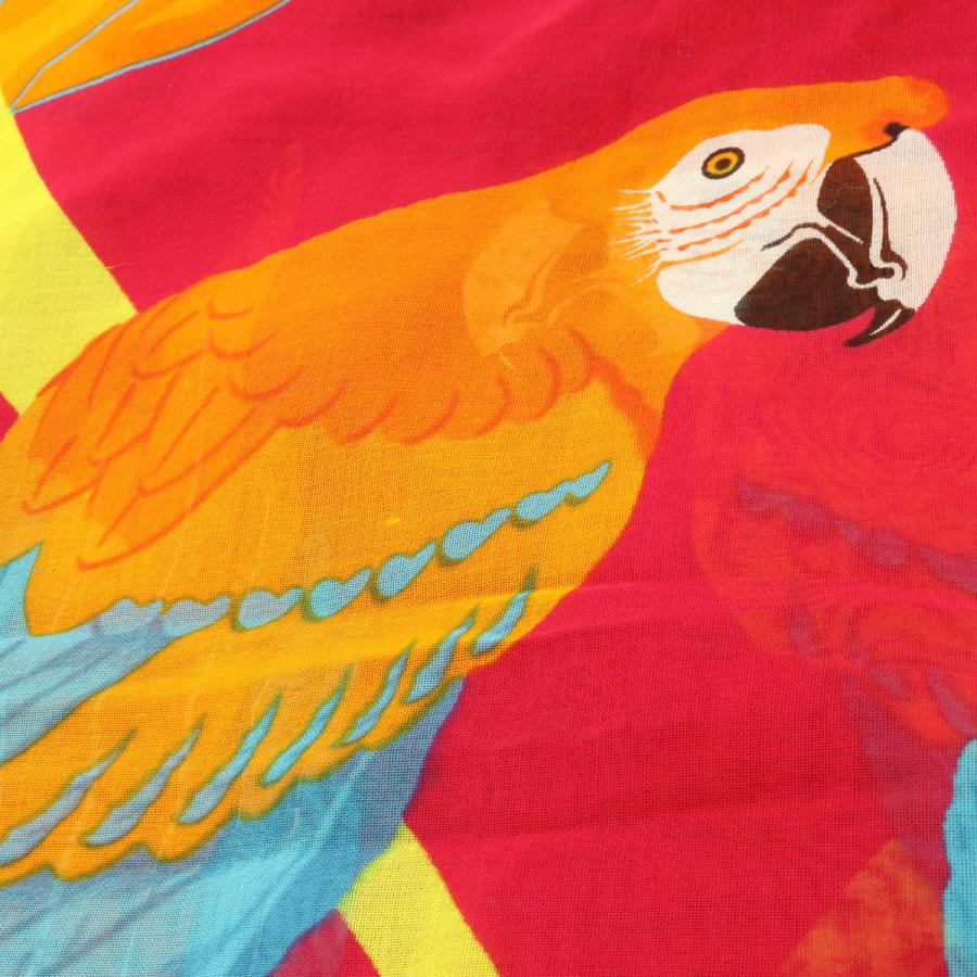 HERMES エルメス 大判ストール ショール パレオ オウム柄 コットン100% レッド ブラック オレンジ ブルー イエロー | HERMES | 01