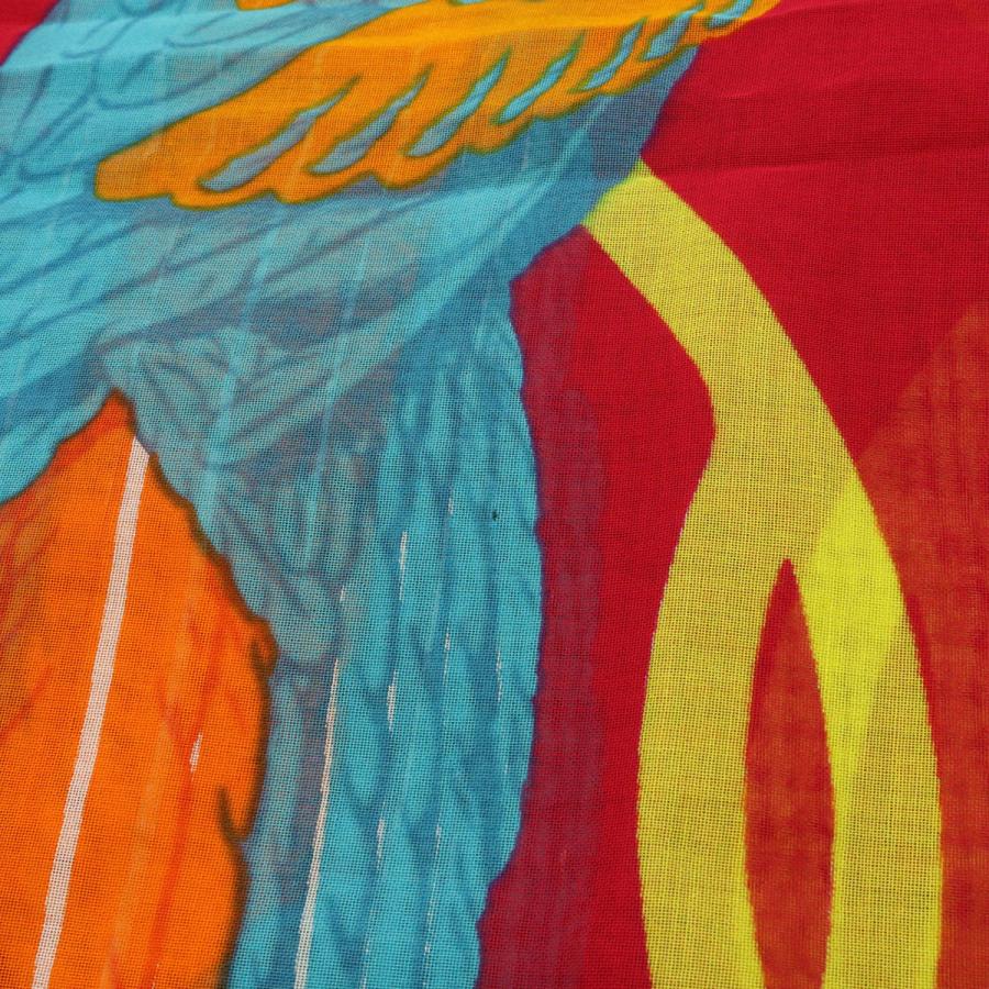 HERMES エルメス 大判ストール ショール パレオ オウム柄 コットン100% レッド ブラック オレンジ ブルー イエロー | HERMES | 02