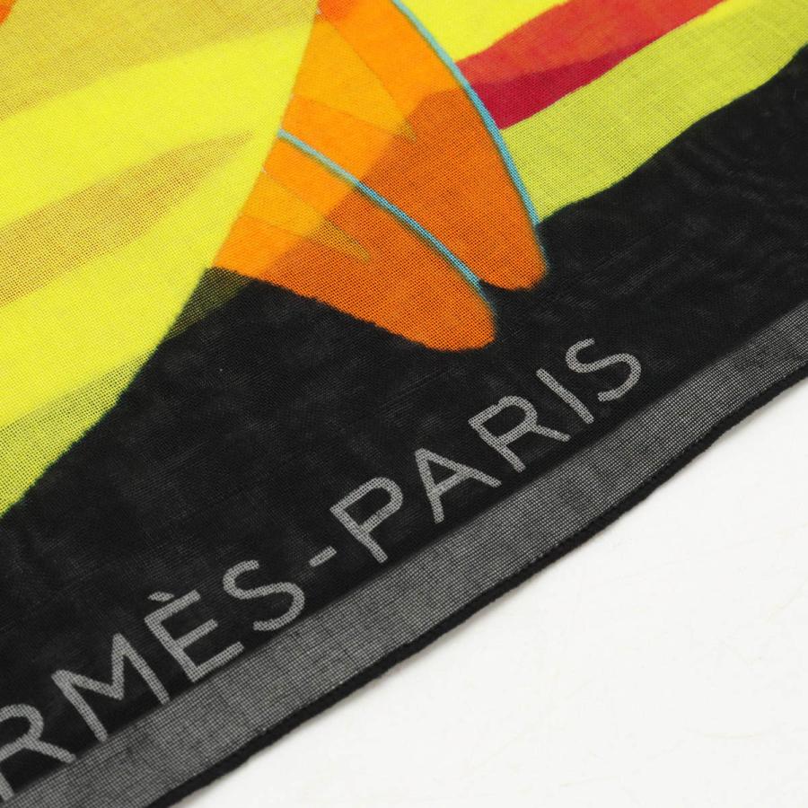 HERMES エルメス 大判ストール ショール パレオ オウム柄 コットン100% レッド ブラック オレンジ ブルー イエロー | HERMES | 03