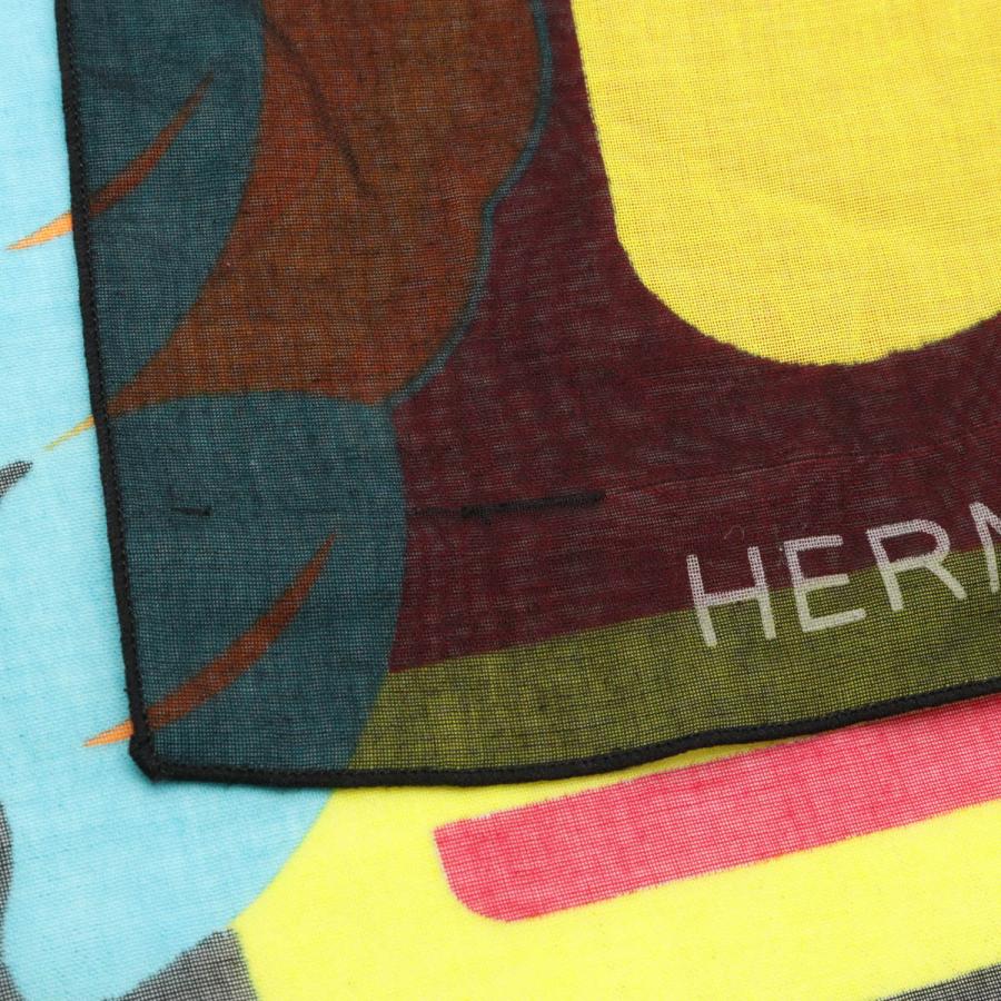 HERMES エルメス 大判ストール ショール パレオ オウム柄 コットン100% レッド ブラック オレンジ ブルー イエロー | HERMES | 04